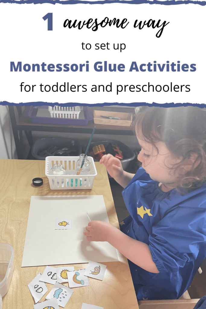 glue activities for toddlers, preschoolers, Montessori, pasting