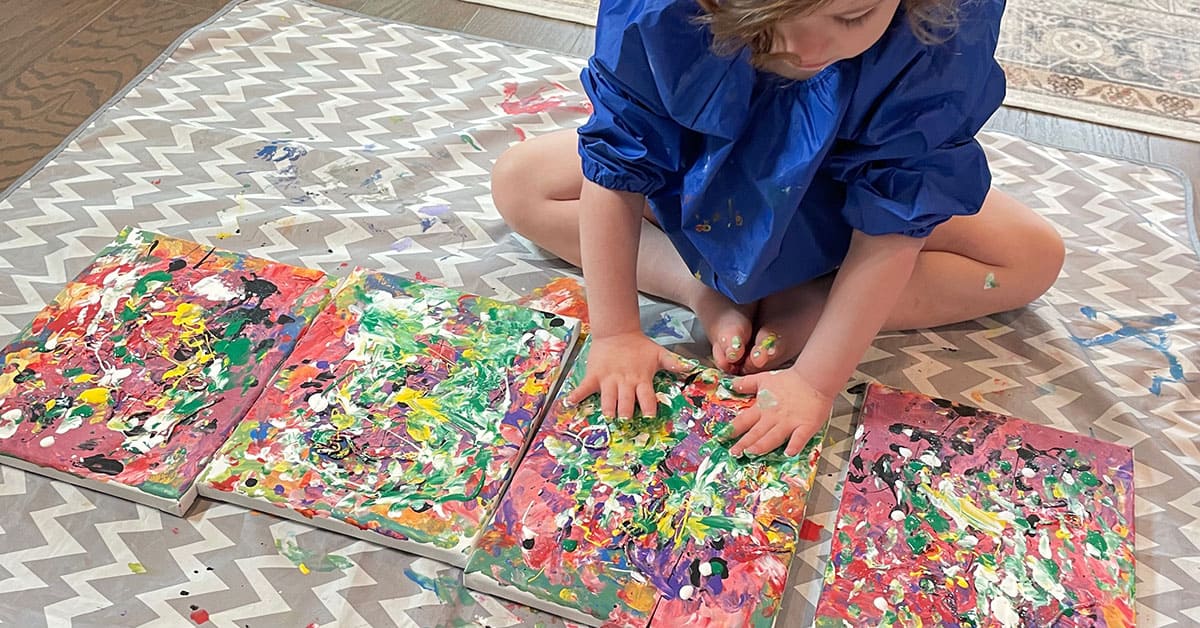 kids painting hands