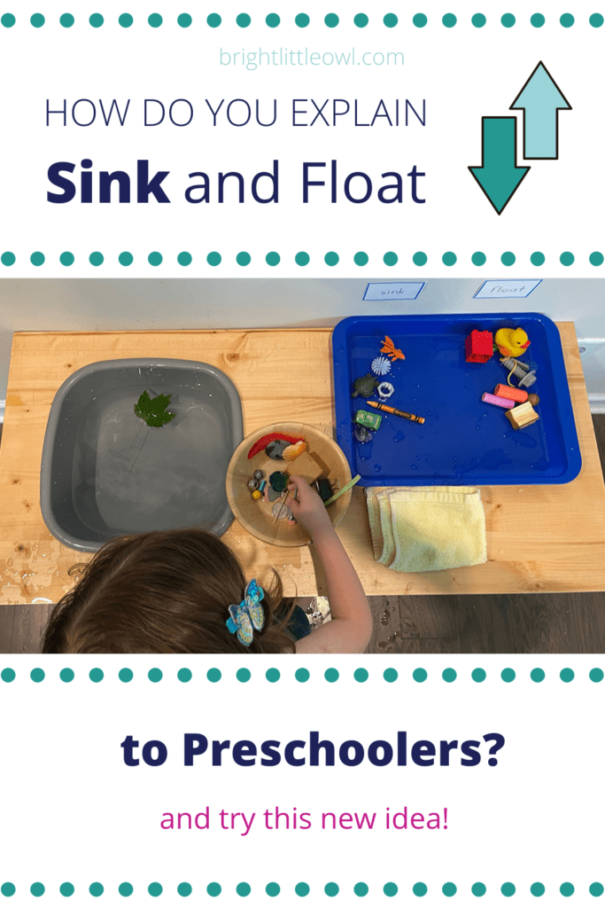 how do you explain sink and float to preschoolers? sink and float activity, Montessori, preschooler, science experiment, homeschooling