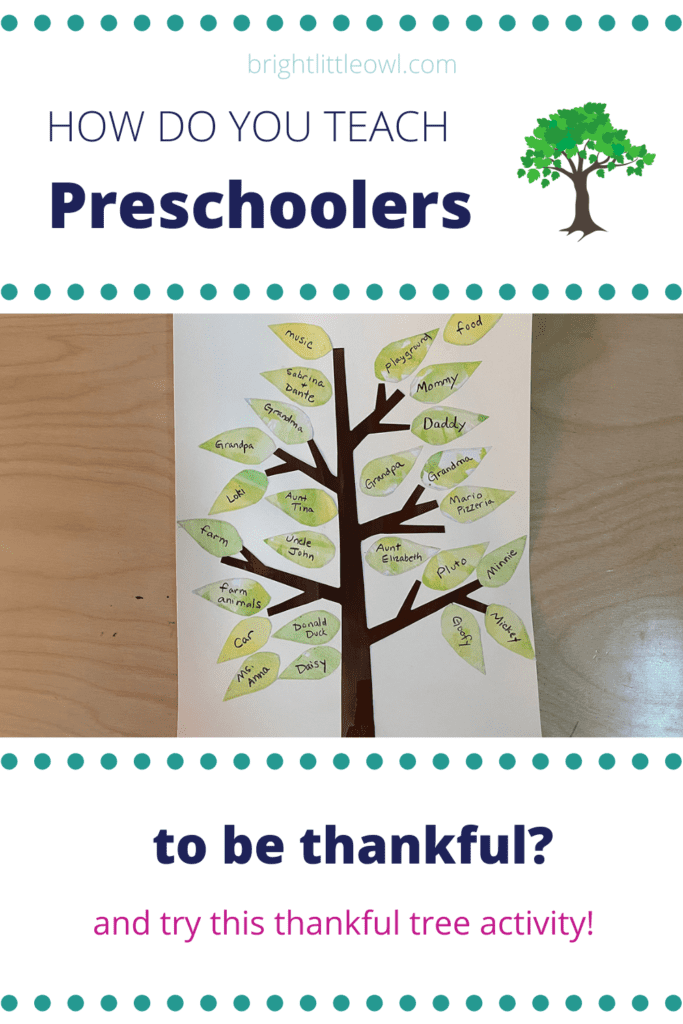 Thankful activity, thankful tree, gratitude, Montessori, thanksgiving