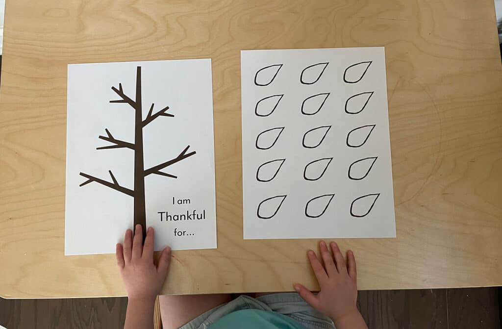 Thankful activity, thankful tree, gratitude, Montessori, thanksgiving, printable
