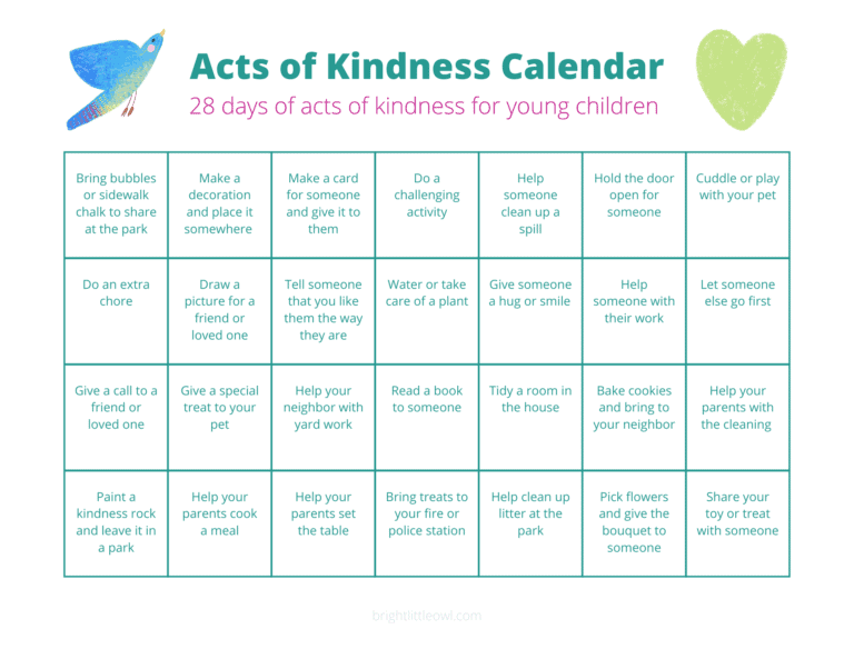 acts of kindness calendar