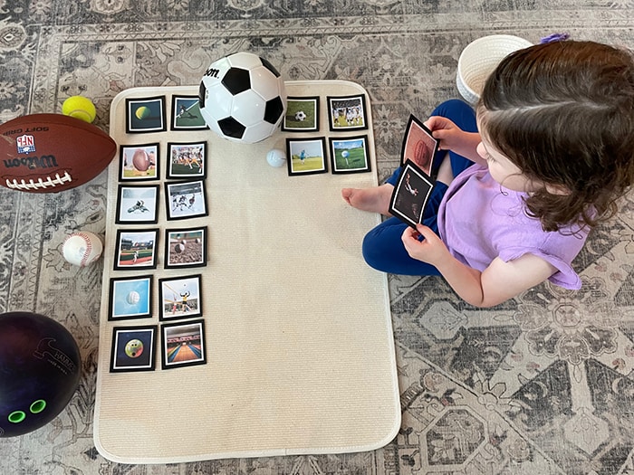 things that go together, Montessori, sports, go-togethers, matching cards