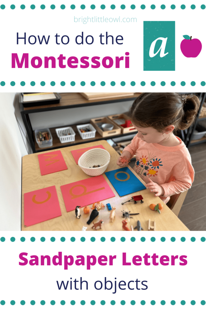 sandpaper letters with objects pin
