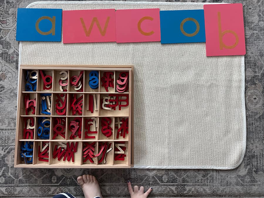 letter recognition, montessori, transition to moveable alphabet