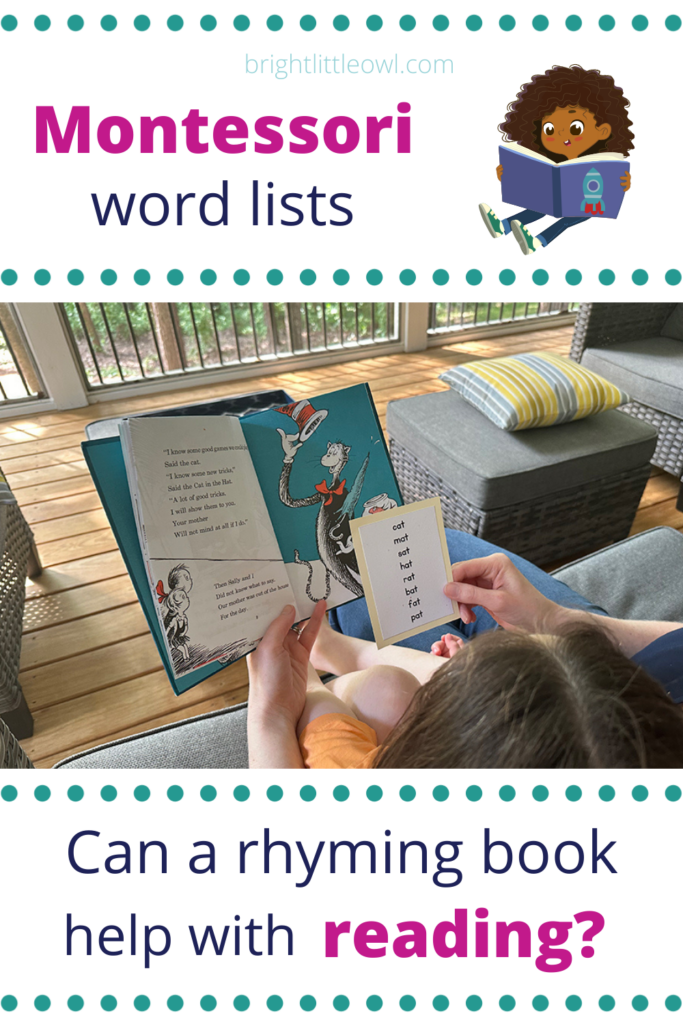 word lists, Montessori, reading