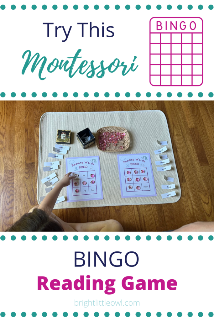 reading activity, Montessori, secret box, bingo