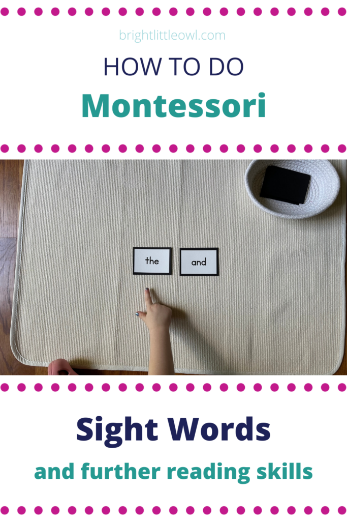 Montessori, sight words, puzzle words